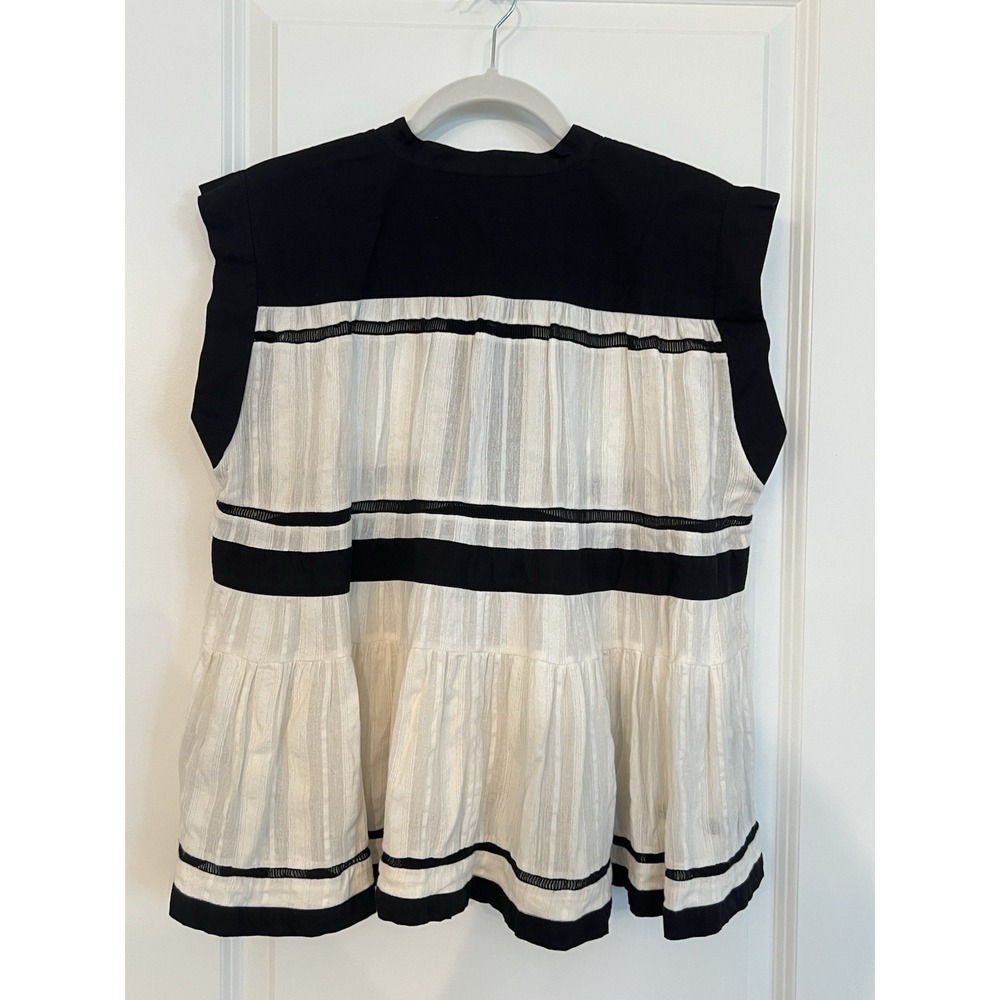 NEW ISABEL MARANT ETOILE Babydoll Top Ransom Ecru Gauze Size 40 US 8